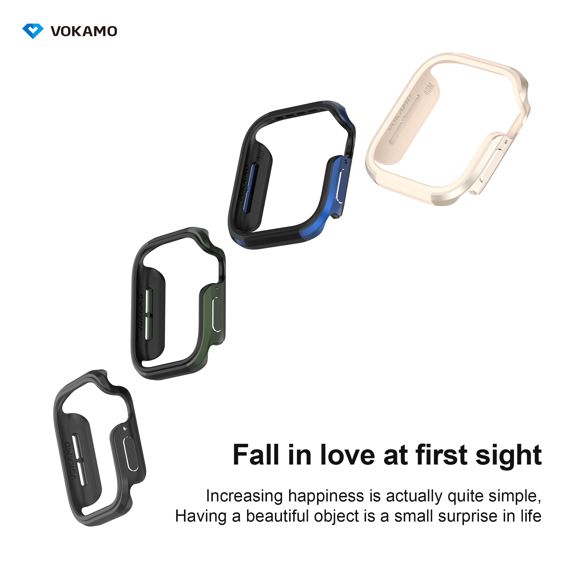 VOKAMO Defense Bumper case for Apple Watch 45MM 41MM[No Screen Protector]
