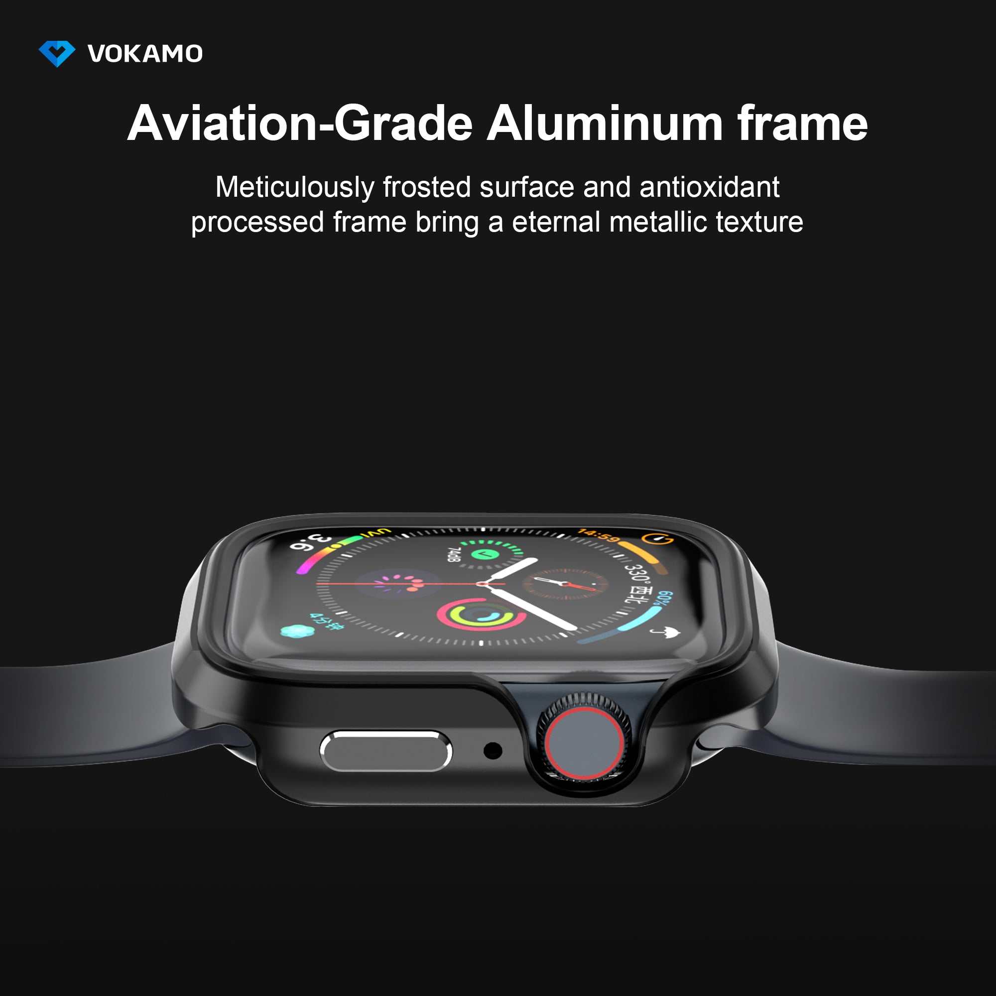 VOKAMO Defense Bumper case for Apple Watch 45MM 41MM[No Screen Protector]