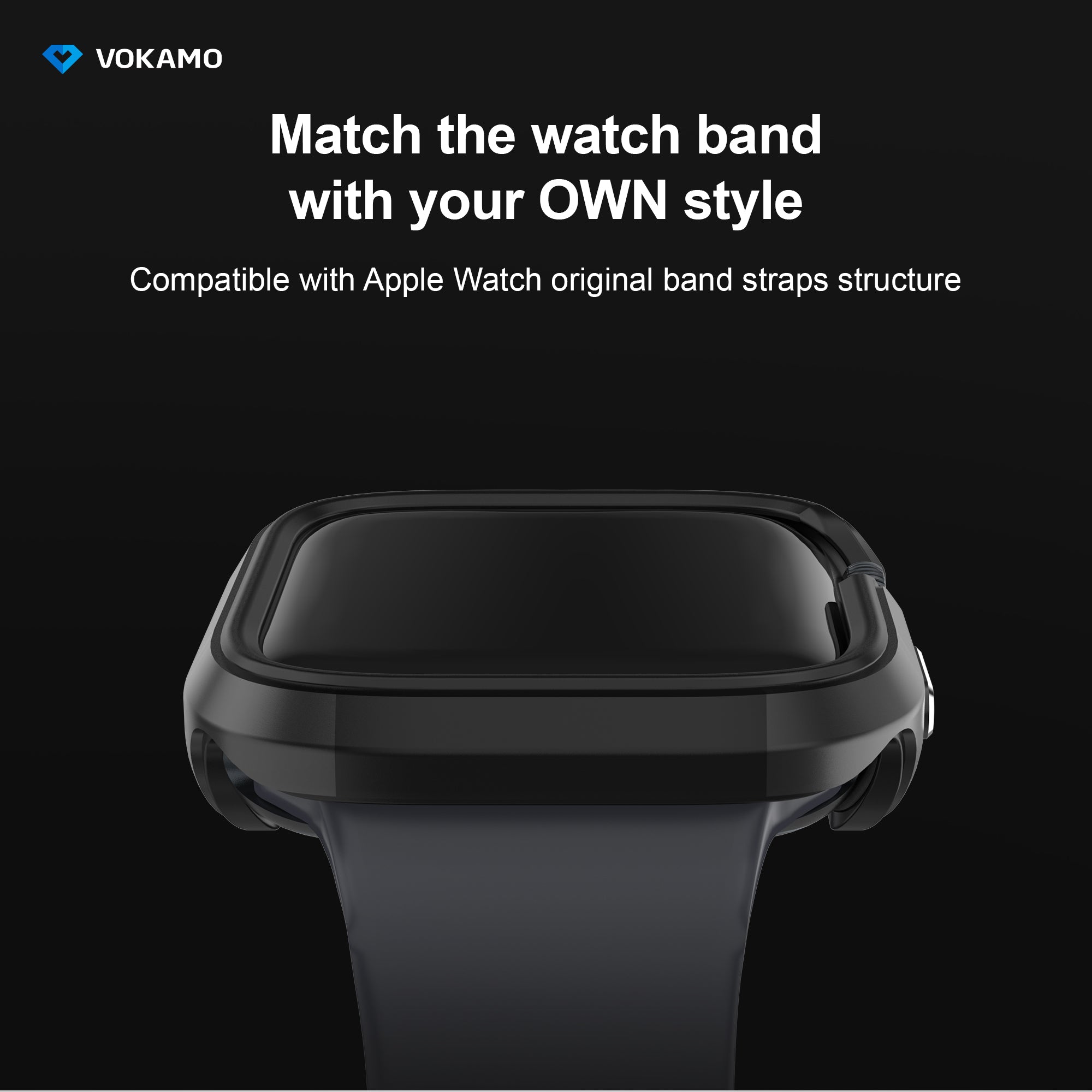 VOKAMO Defense Bumper case for Apple Watch 45MM 41MM[No Screen Protector]