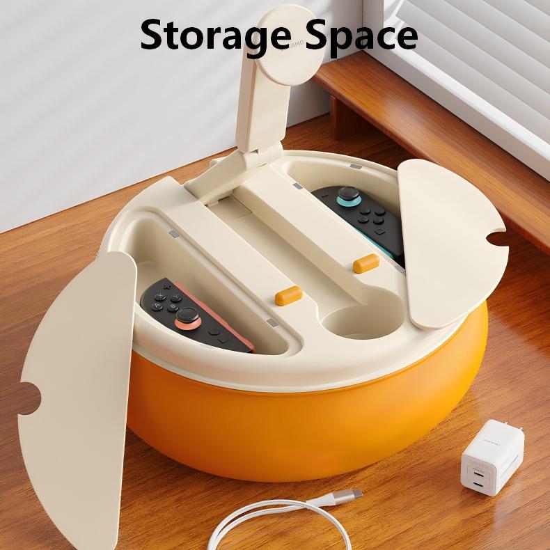 VOKAMO 2-in-1 Magnetic Phone & Tablet Holder for Bed, 360° Adjustable Dual-Axis Stand with Storage Space
