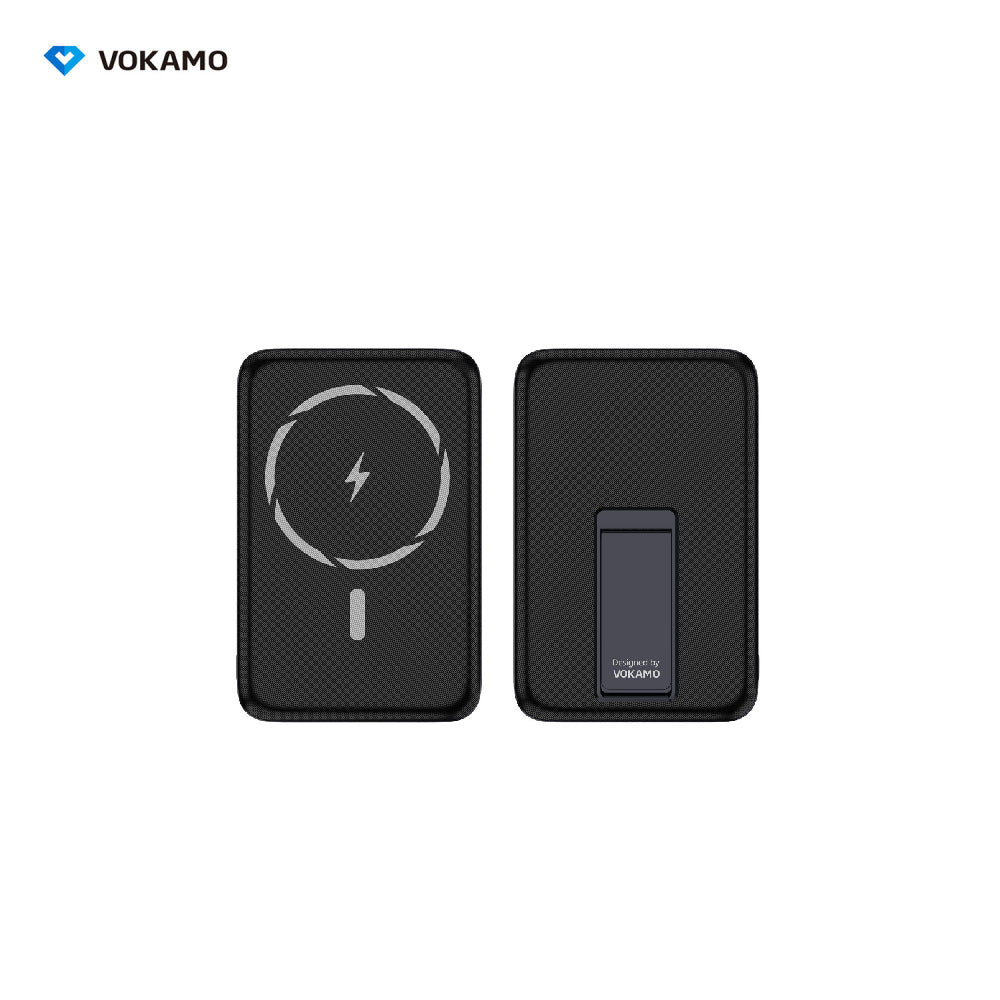 VOKAMO Wireless Power Bank 1000mAh Magnetic Portable Charger with Stand 20W USB C 15W Fast Charging External Battery Pack