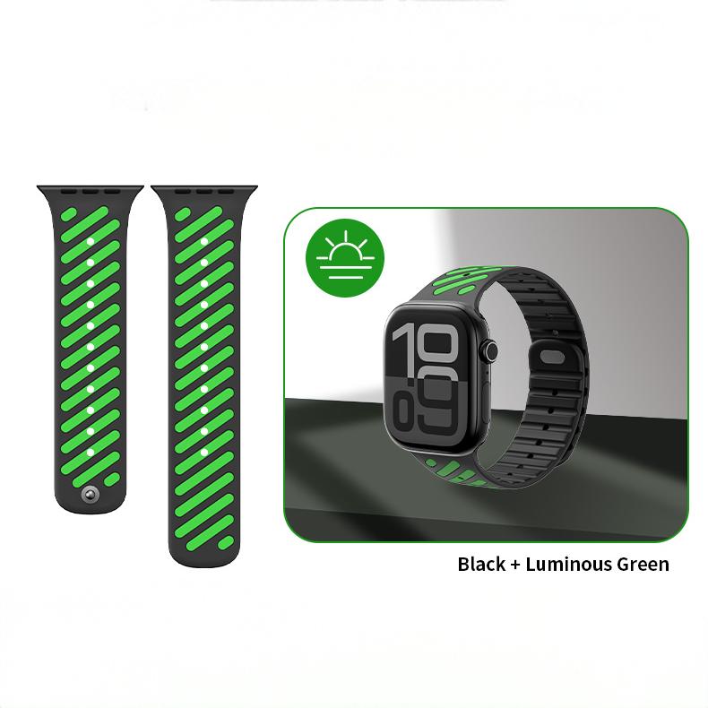 Sport Watch Strap for Apple Watch 44/45/46/49mm,Magnetic Watch Band Quick Release,Waterproof Silicone Watch band