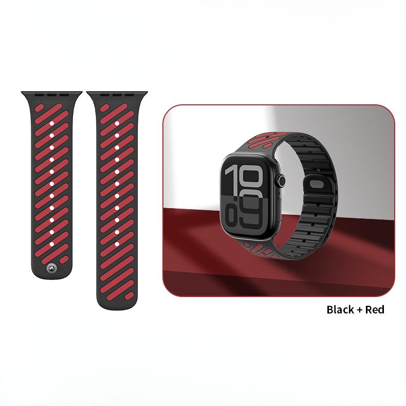 Sport Watch Strap for Apple Watch 44/45/46/49mm,Magnetic Watch Band Quick Release,Waterproof Silicone Watch band