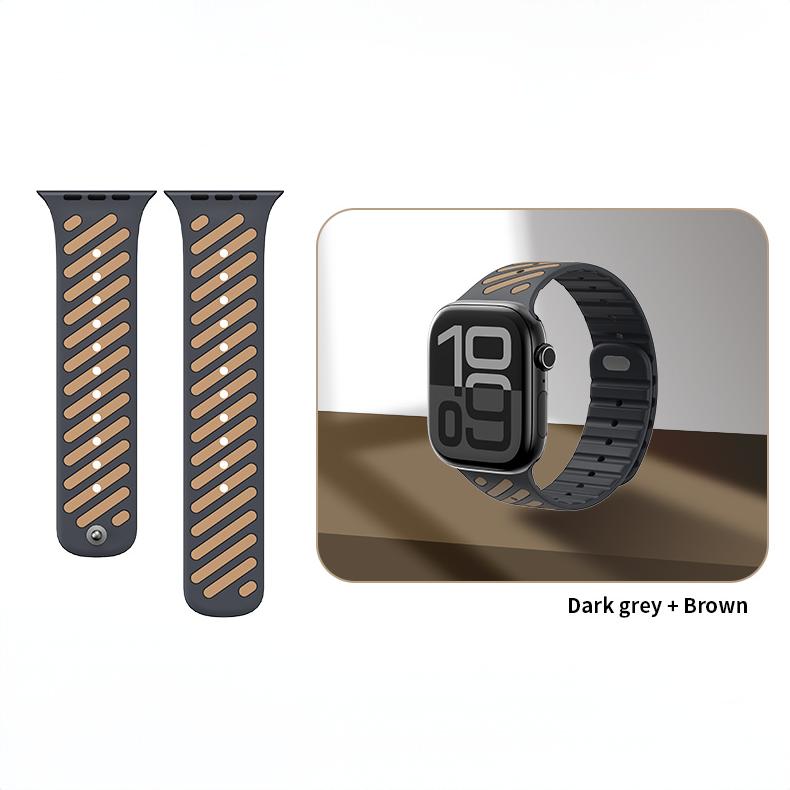 Sport Watch Strap for Apple Watch 44/45/46/49mm,Magnetic Watch Band Quick Release,Waterproof Silicone Watch band