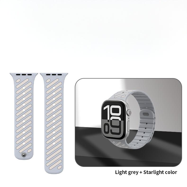 Sport Watch Strap for Apple Watch 44/45/46/49mm,Magnetic Watch Band Quick Release,Waterproof Silicone Watch band