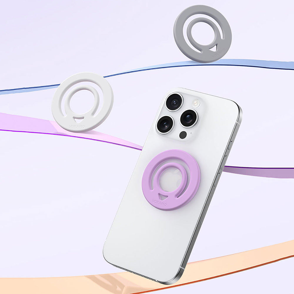 VOKAMO Magnetic Silicone Ring Grip Phone Holder, Loop Grip, Compatible with Magsafe for iPhone 12 Series (White) Magnetic Silicone Ring Grip Phone Holder, Loop Grip, Compatible with Magsafe for iPhone 16 15 14 13 12 etc