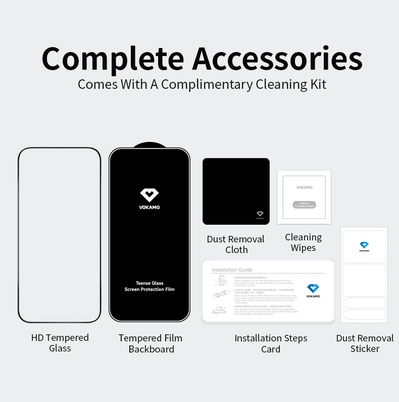 VOKAMO HD Clear Tempered Glass for iPhone 18 Pro Max/18 Pro,Anti-Scratch 0.25mm 9H Screen Protector Film
