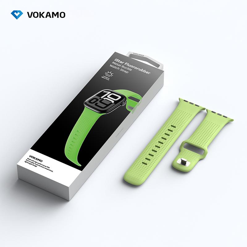 FKM Rubber Straps Glow Sport Band for Apple Watch 44/45/46/49MM,Quick Release,Waterproof Watch Band