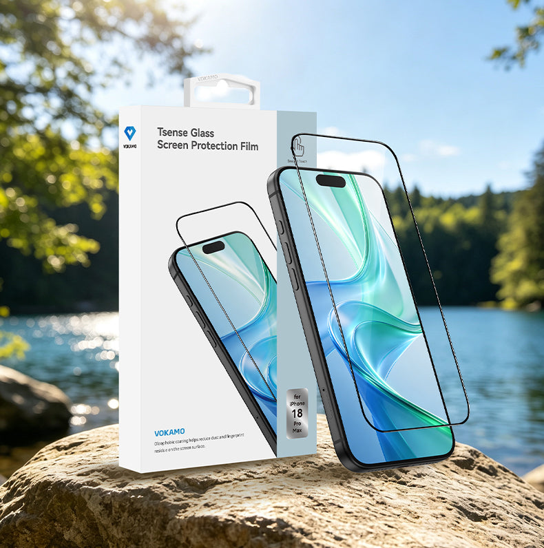 VOKAMO HD Clear Tempered Glass for iPhone 18 Pro Max/18 Pro,Anti-Scratch 0.25mm 9H Screen Protector Film