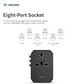 VOKAMO International Travel Adapter Worldwide All in One Universal Wall AC Power Plug Charger