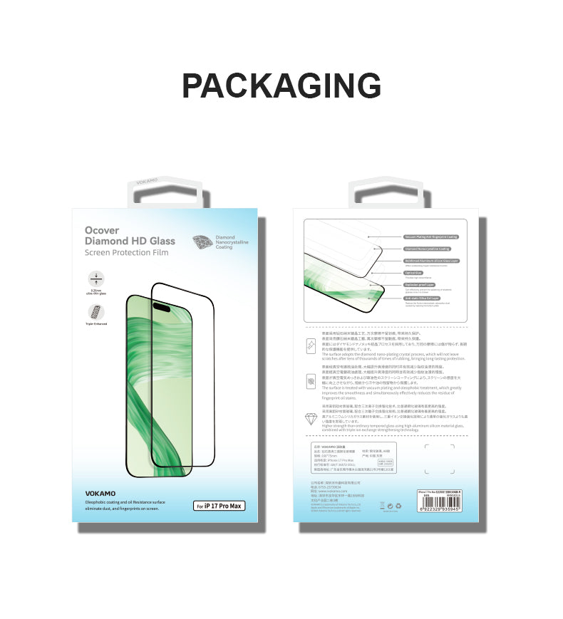 HD Screen Protector for iPhone 17 Series,Shatterproof Tempered Glass[9H Hardness] [99.99% HD Clear] [Case Friendly]-VOKAMO
