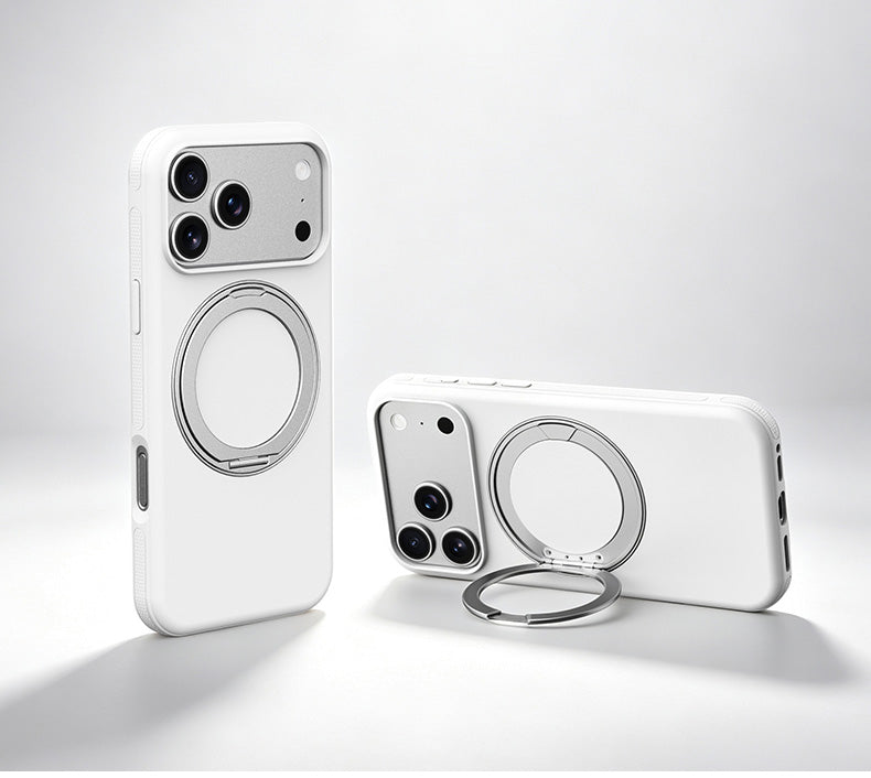 VOKAMO 360 Rotation Magnetic Ring Stand Case for iPhone 18 Pro Max, Shockproof PC TPU Hybrid Mobile Cover with Kickstand