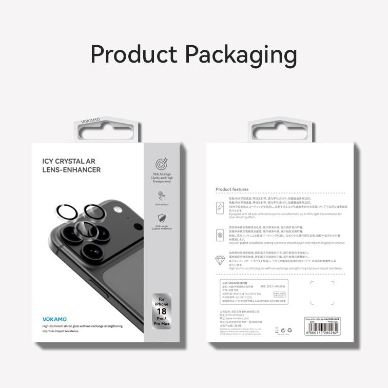 VOKAMO HD AR Camera Lens Protector for iPhone 18 Pro Max/18 Pro,Anti-Scratch Tempered Glass Camera Film
