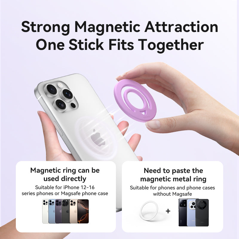 VOKAMO Magnetic Silicone Ring Grip Phone Holder, Loop Grip, Compatible with Magsafe for iPhone 12 Series (White) Magnetic Silicone Ring Grip Phone Holder, Loop Grip, Compatible with Magsafe for iPhone 16 15 14 13 12 etc
