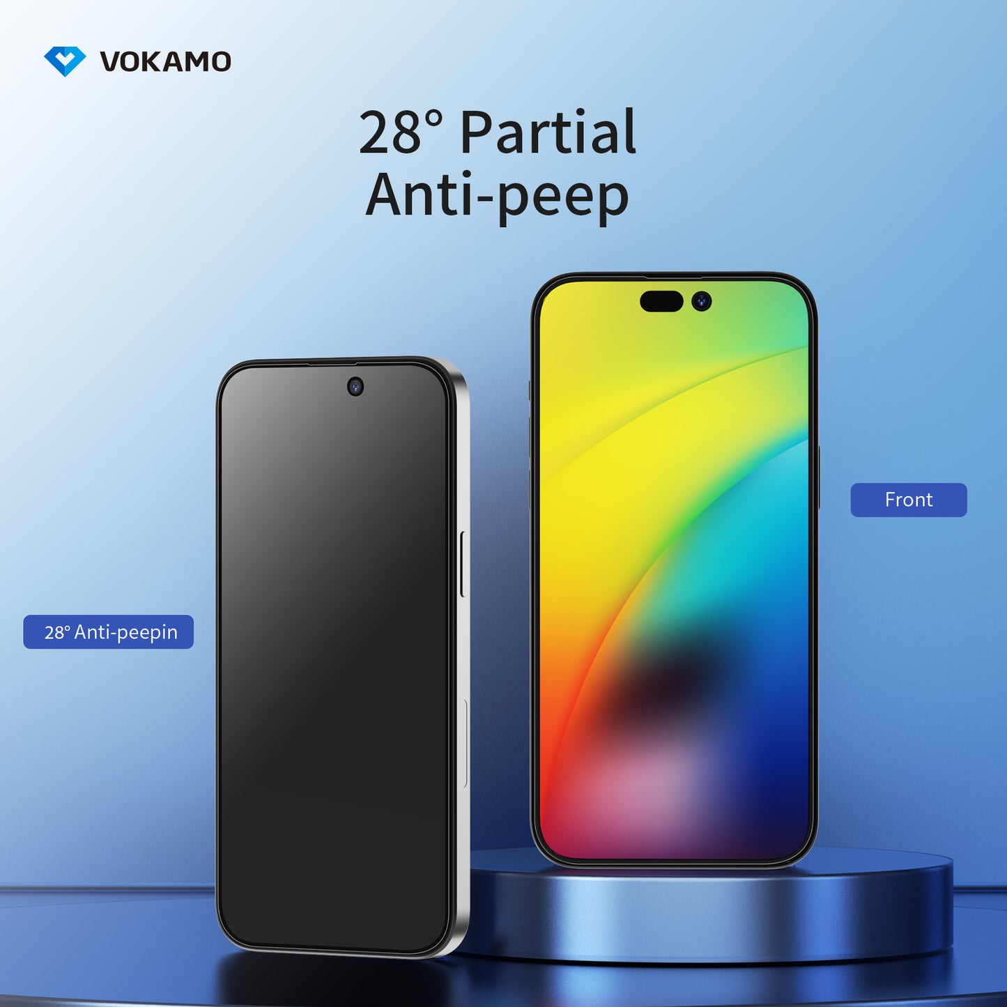 VOKAMO Privacy Screen Protector for iPhone 14 Pro Max/14 Plus/14 Pro/14 Privcy Guard Tempered Glass