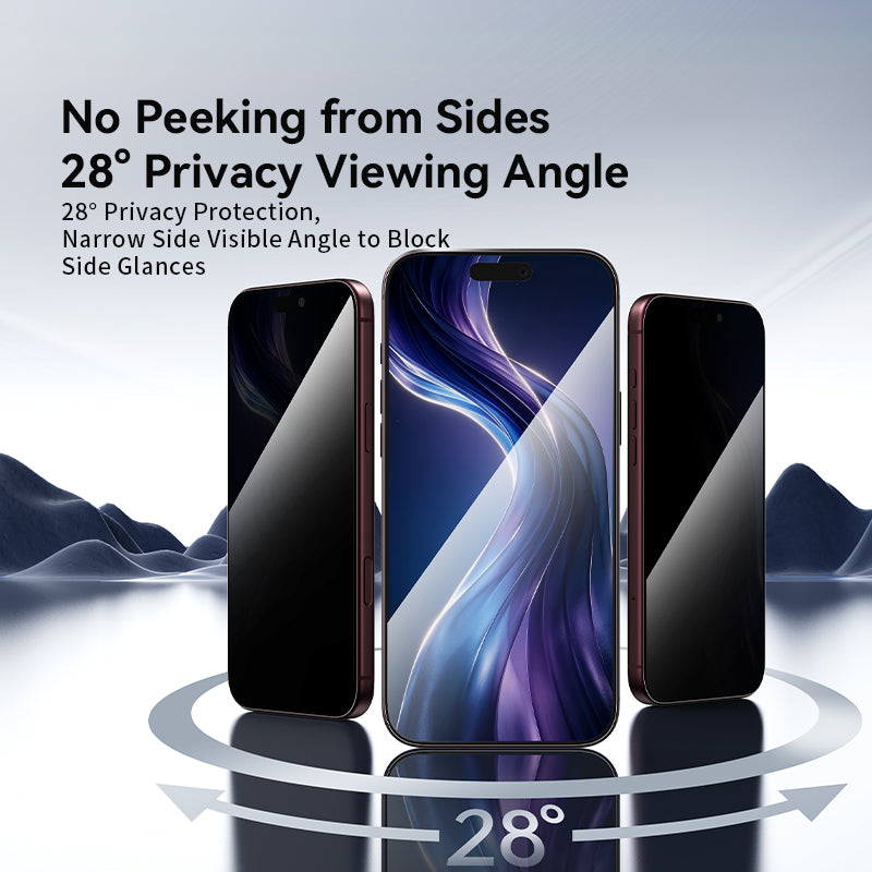 VOKAMO Anti-Peep Privacy Tempered Glass for iPhone 18 Pro Max/18 Pro, 9H Ultra Thin 0.25mm High Alumina Silicon Anti-Spy Screen Protector, Scratch Resistant Full Coverage Privacy Film