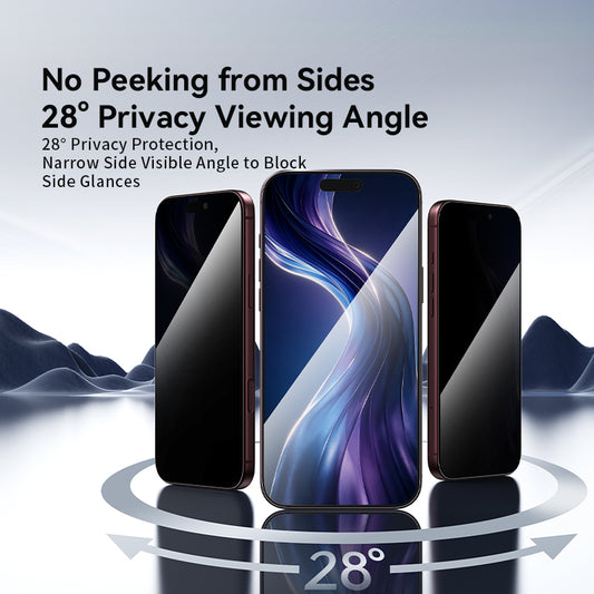 VOKAMO Anti-Peep Privacy Tempered Glass for iPhone 18 Pro Max/18 Pro, 9H Ultra Thin 0.25mm High Alumina Silicon Anti-Spy Screen Protector, Scratch Resistant Full Coverage Privacy Film