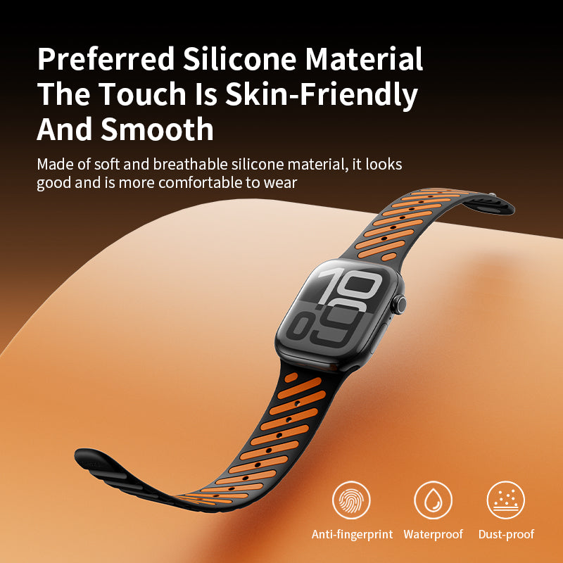 Sport Watch Strap for Apple Watch 44/45/46/49mm,Magnetic Watch Band Quick Release,Waterproof Silicone Watch band