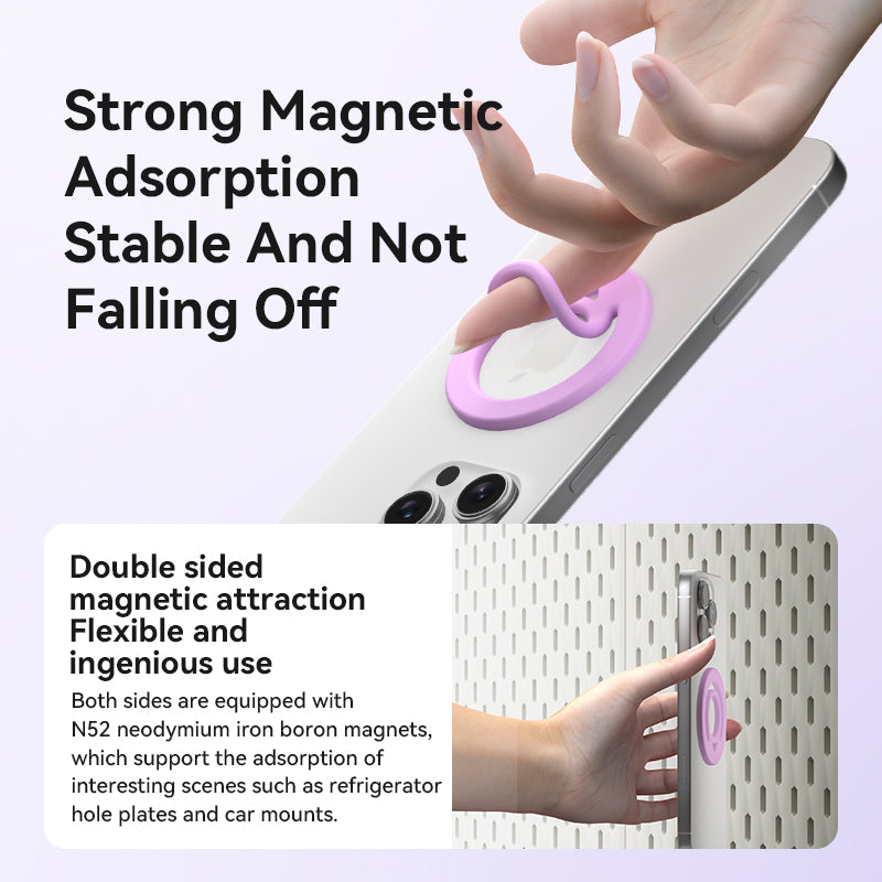 VOKAMO Magnetic Silicone Ring Grip Phone Holder, Loop Grip, Compatible with Magsafe for iPhone 12 Series (White) Magnetic Silicone Ring Grip Phone Holder, Loop Grip, Compatible with Magsafe for iPhone 16 15 14 13 12 etc