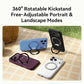 VOKAMO 360 Rotation Magnetic Ring Stand Case for iPhone 18 Pro Max, Shockproof PC TPU Hybrid Mobile Cover with Kickstand