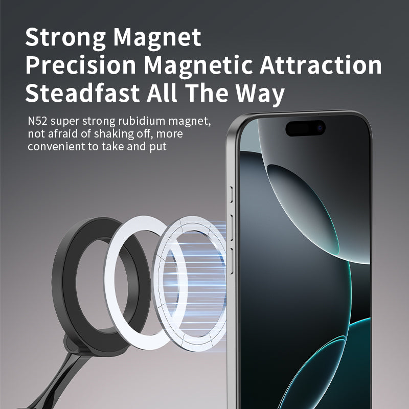 VOKAMO 360°Rotating Magnetic Airplane Phone Holder Mount, for Magsafe Airplane Travel Essentials Accessories, Adjustable Foldable Universal Handsfree Phone Stand for iPhone 16 15 14 Pro Max