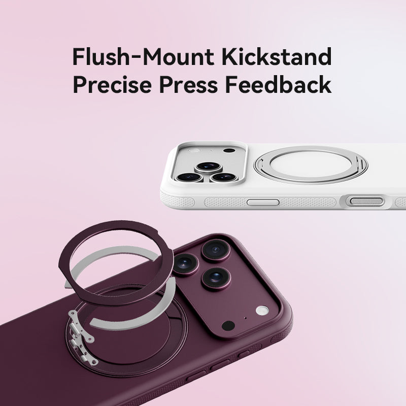 VOKAMO 360 Rotation Magnetic Ring Stand Case for iPhone 18 Pro Max, Shockproof PC TPU Hybrid Mobile Cover with Kickstand