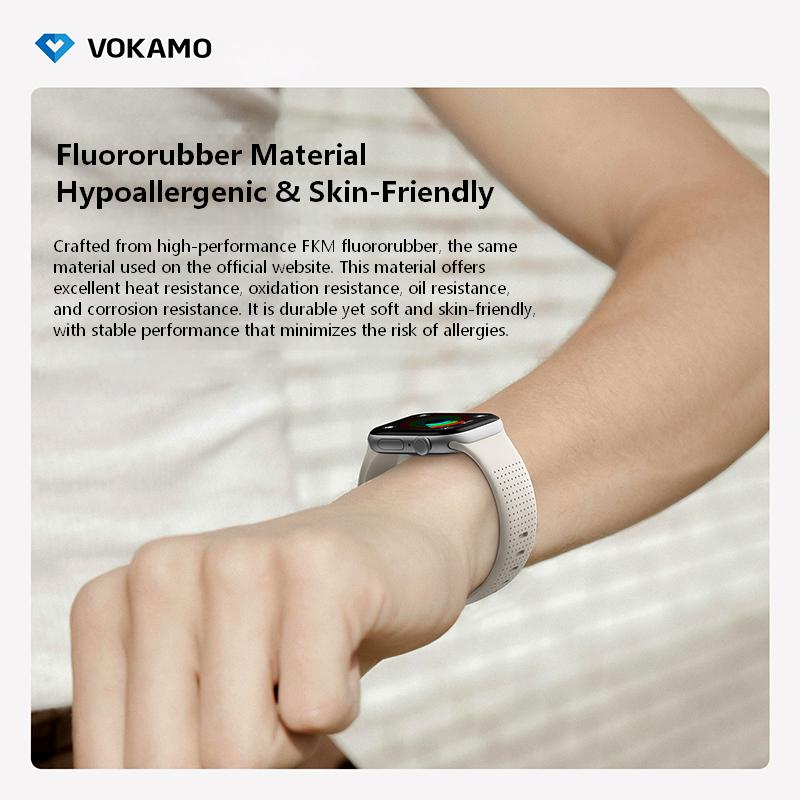 FKM Rubber Straps Glow Sport Band for Apple Watch 44/45/46/49MM,Quick Release,Waterproof Watch Band
