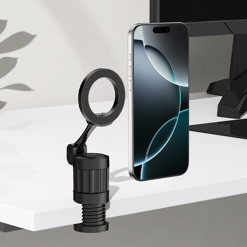 VOKAMO 360°Rotating Magnetic Airplane Phone Holder Mount, for Magsafe Airplane Travel Essentials Accessories, Adjustable Foldable Universal Handsfree Phone Stand for iPhone 16 15 14 Pro Max