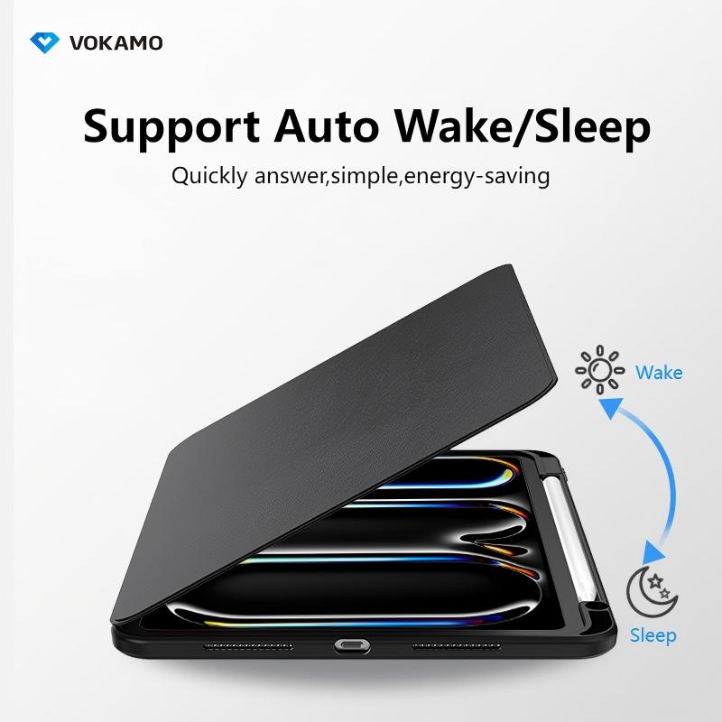 VOKAMO Rotating Case for iPad  Pro 13 iPad Air 11  Inch (2024) - [Built-in Pencil Holder] 360 Degree Rotating Protective Stand Cover