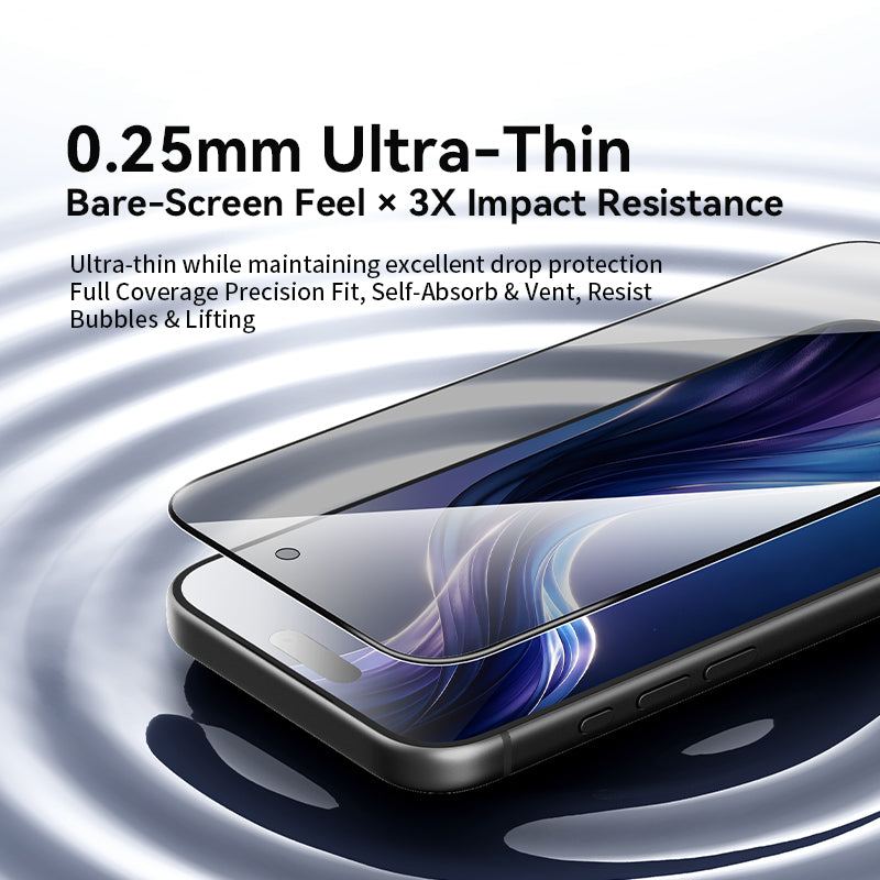 VOKAMO Anti-Peep Privacy Tempered Glass for iPhone 18 Pro Max/18 Pro, 9H Ultra Thin 0.25mm High Alumina Silicon Anti-Spy Screen Protector, Scratch Resistant Full Coverage Privacy Film