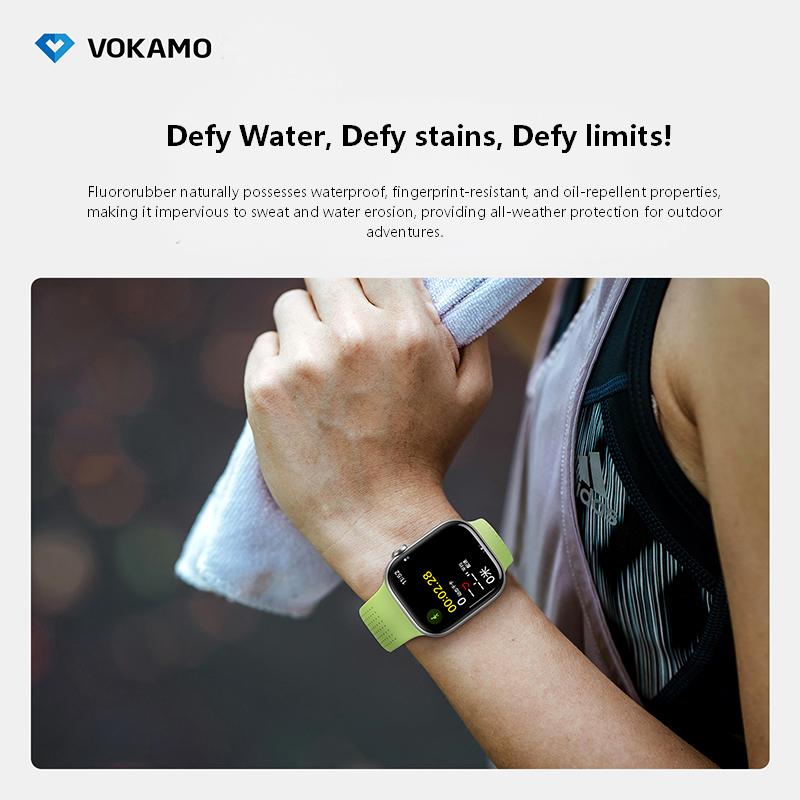 FKM Rubber Straps Glow Sport Band for Apple Watch 44/45/46/49MM,Quick Release,Waterproof Watch Band