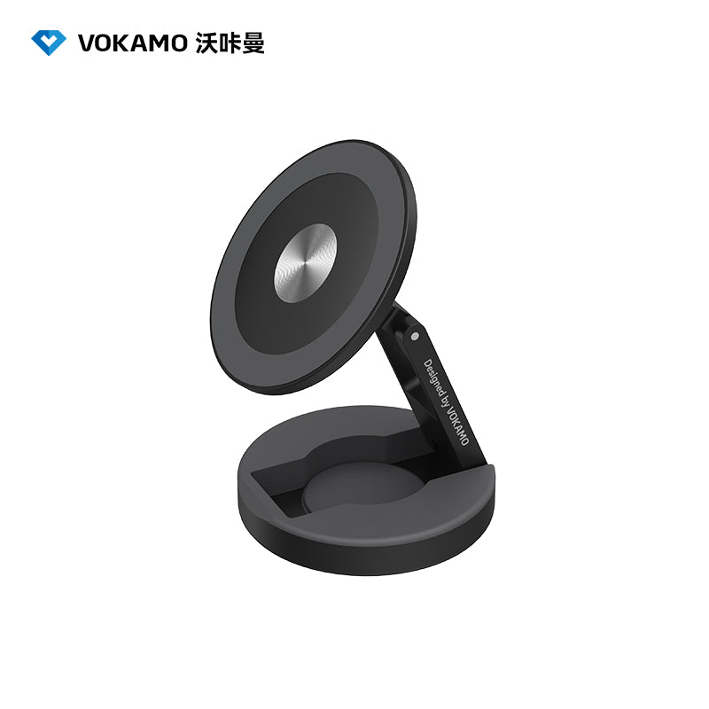 VOKAMO for MagSafe Car Mount Foldable Magnetic Phone Holder for Car Dashboard, Strong Magnets Car Phone Holder Mount Compatible iPhone 16 Pro Max 15 14 13 12,Samsung - MagSafe Car Accessories