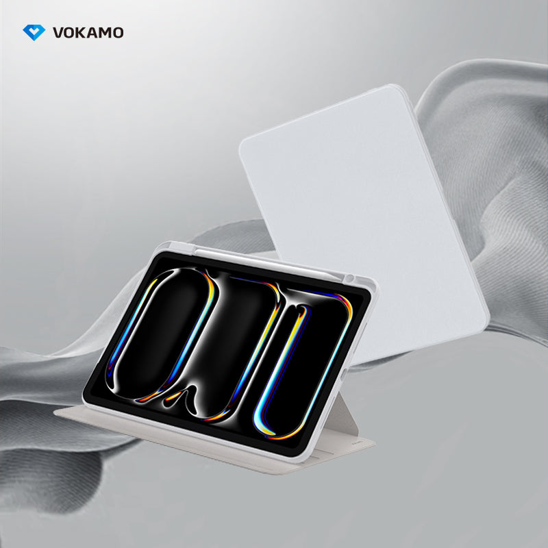 VOKAMO Rotating Case for iPad  Pro 13 iPad Air 11  Inch (2024) - [Built-in Pencil Holder] 360 Degree Rotating Protective Stand Cover