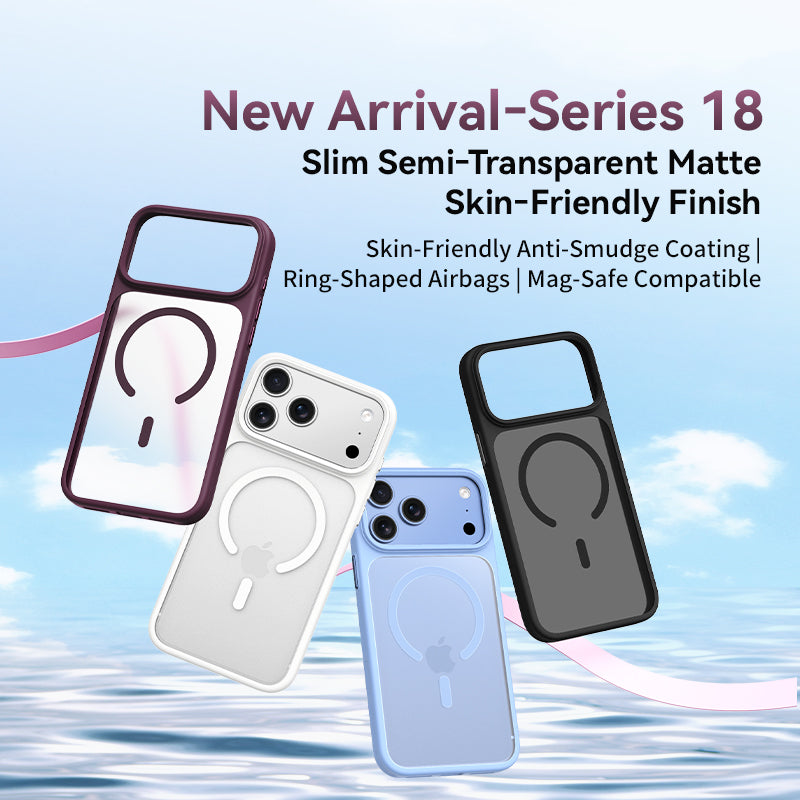 VOKAMO Translucent Matte Magnetic Phone Case for iPhone 18 Pro Max / 18 Pro, Anti-Stain Shockproof PC TPU Mobile Cover