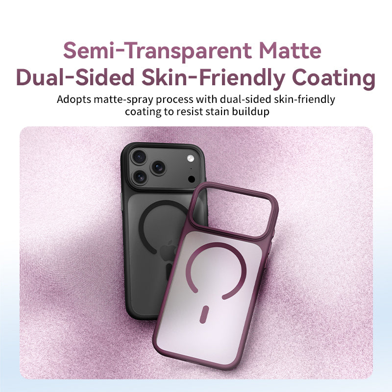 VOKAMO Translucent Matte Magnetic Phone Case for iPhone 18 Pro Max / 18 Pro, Anti-Stain Shockproof PC TPU Mobile Cover