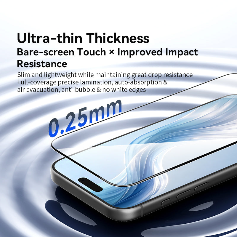 VOKAMO 3D Full Cover Tempered Glass for iPhone iPhone 18 Pro / 18 Pro Max 0.25mm Ultra Thin 9H Hardness Bubble Free Installation