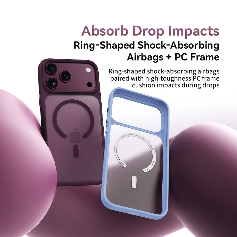 VOKAMO Translucent Matte Magnetic Phone Case for iPhone 18 Pro Max / 18 Pro, Anti-Stain Shockproof PC TPU Mobile Cover
