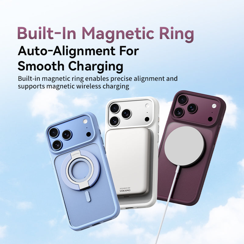 VOKAMO Translucent Matte Magnetic Phone Case for iPhone 18 Pro Max / 18 Pro, Anti-Stain Shockproof PC TPU Mobile Cover