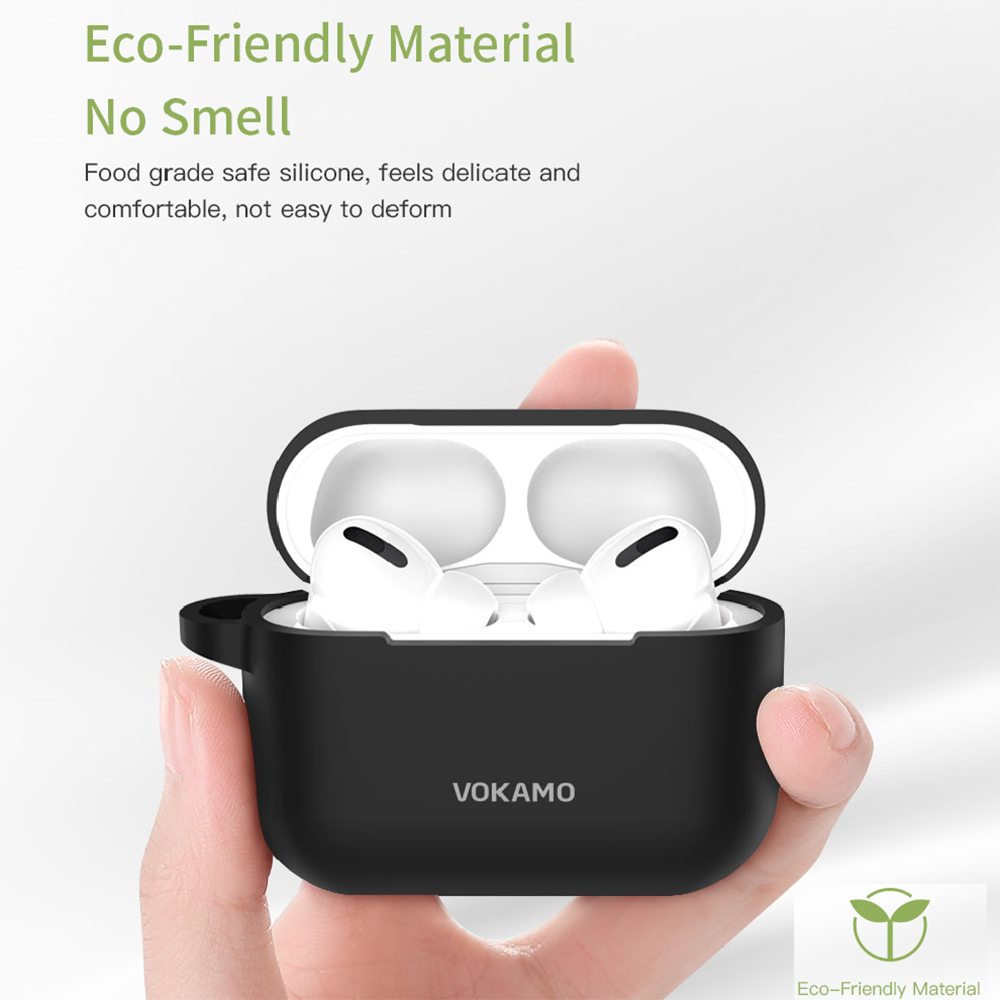 VOKAMO Designed for AirPods Pro Case,Soft Skin Friendly Liquid Silicone Case Cover