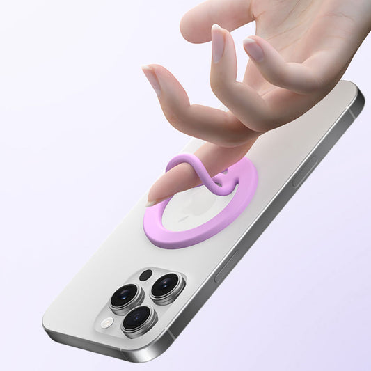 VOKAMO Magnetic Silicone Ring Grip Phone Holder, Loop Grip, Compatible with Magsafe for iPhone 12 Series (White) Magnetic Silicone Ring Grip Phone Holder, Loop Grip, Compatible with Magsafe for iPhone 16 15 14 13 12 etc