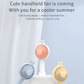 Vokamo Portable Mini Hand Fan Cute Rabbit Handheld Air Fan