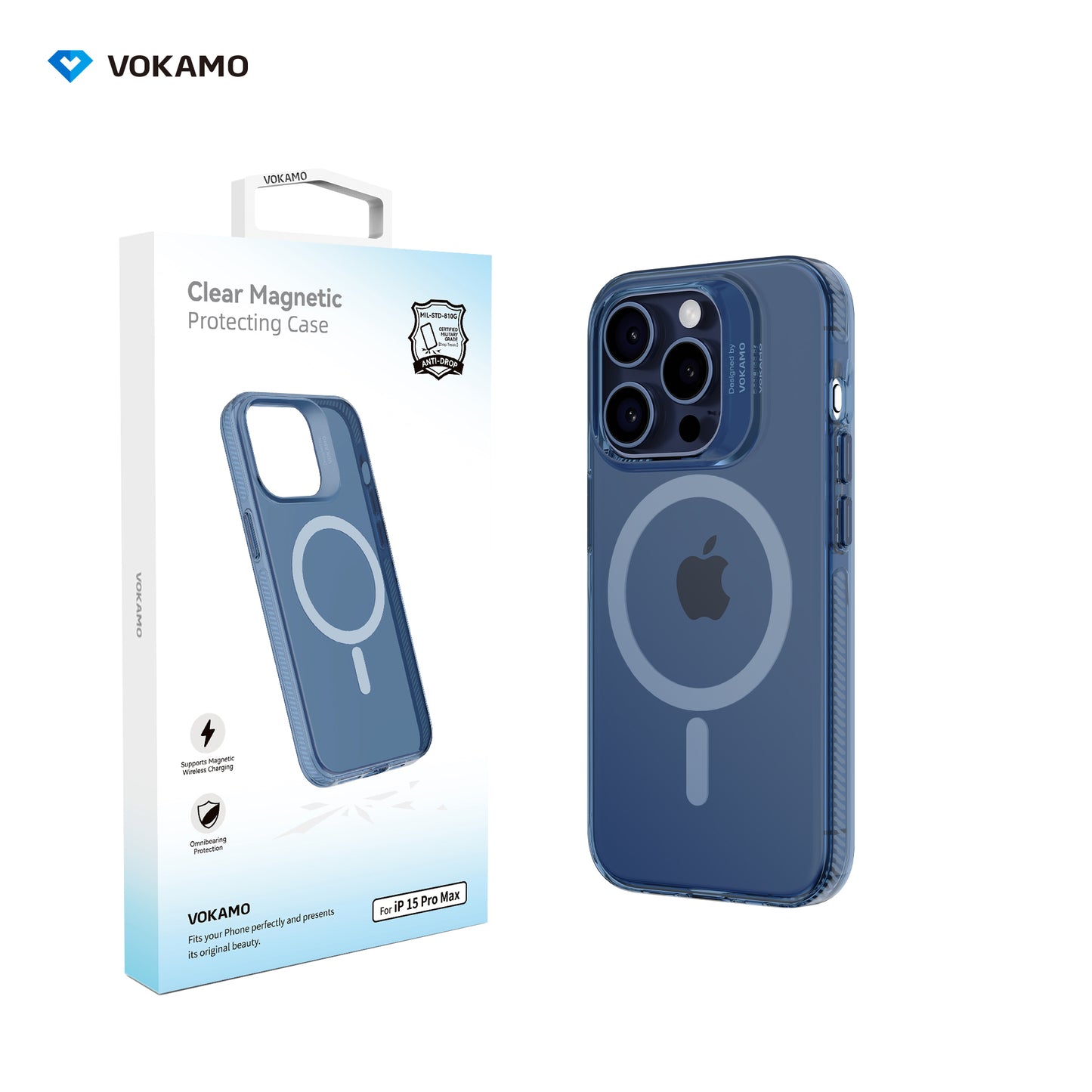 VOKAMO Clear Shockproof Magnetic Case For iPhone 15 Pro Max 15 Pro iPhone 15 Case