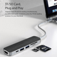 VOKAMO 6 in 1 USB C HUB,Slim 4K HDMI USB - C Hub For MacBook Huawei P30 MateBook etw - VOKAMO