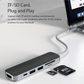 VOKAMO 6 in 1 USB C HUB,Slim 4K HDMI USB - C Hub For MacBook Huawei P30 MateBook etw - VOKAMO