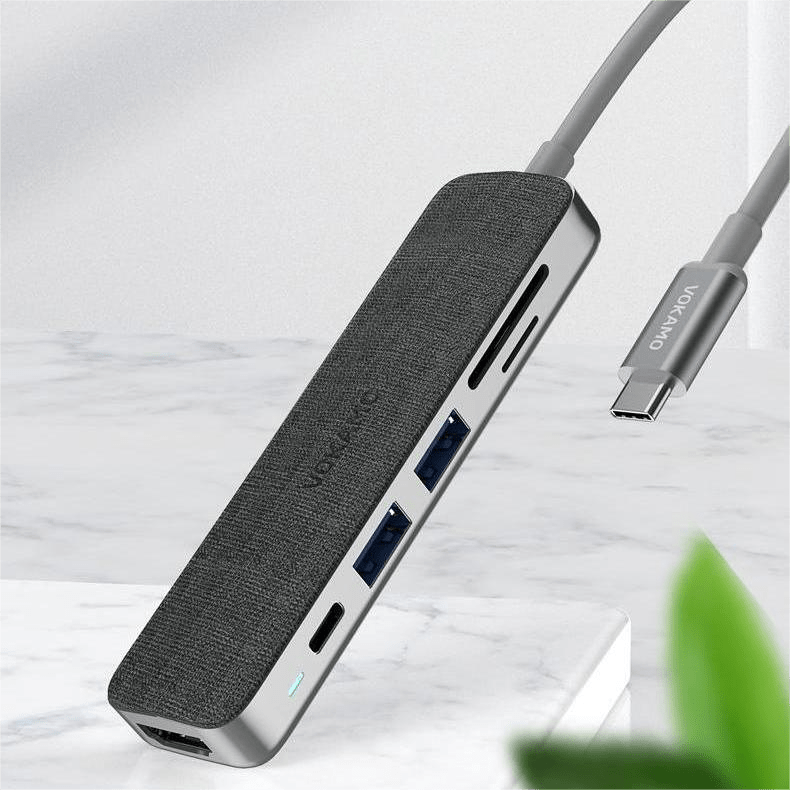 VOKAMO 6 in 1 USB C HUB,Slim 4K HDMI USB - C Hub For MacBook Huawei P30 MateBook etw - VOKAMO