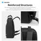 VOKAMO Backpack For Unisex, 16 Inches Large Capacity, PU Leather Backpack Black - VOKAMO