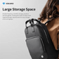 VOKAMO Backpack For Unisex, 16 Inches Large Capacity, PU Leather Backpack Black - VOKAMO