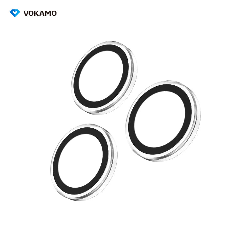 VOKAMO Camera Lens Protector for iPhone 16 Pro/iPhone 16 Pro Max,[Drop Protection ] AR Tempered Glass Camera Cover Screen Metal Ring Case Friendly Scratch Resistant Easy to Install - VOKAMO