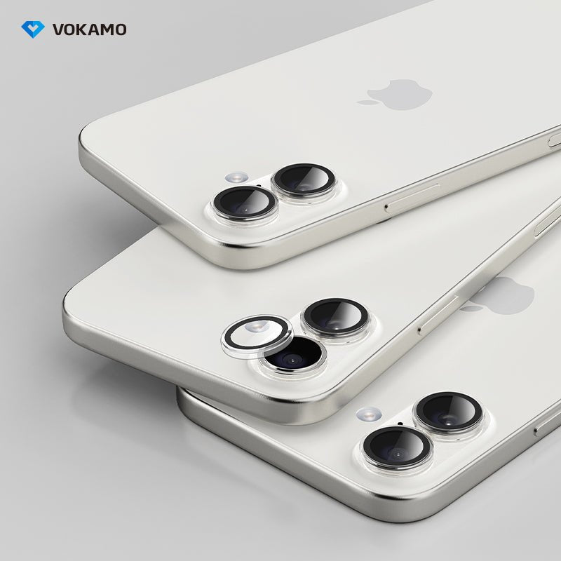 VOKAMO Camera Lens Protector for iPhone 16 Pro/iPhone 16 Pro Max,[Drop Protection ] AR Tempered Glass Camera Cover Screen Metal Ring Case Friendly Scratch Resistant Easy to Install - VOKAMO