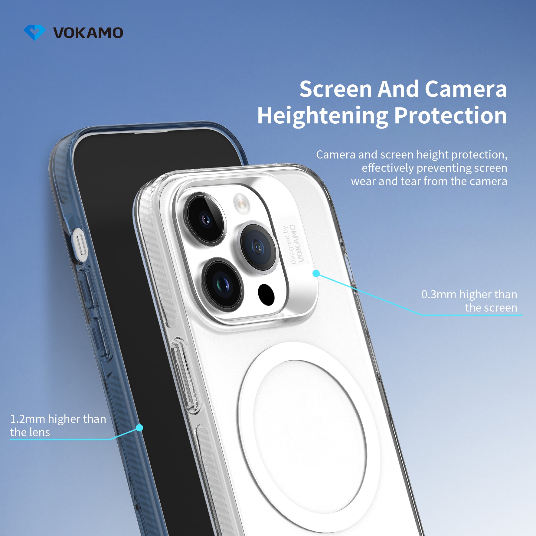 VOKAMO Clear Shockproof Magnetic Case For iPhone 15 Pro Max 15 Pro iPhone 15 Case - VOKAMO